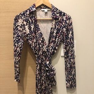 DVF L/S Silk Wrap Dress